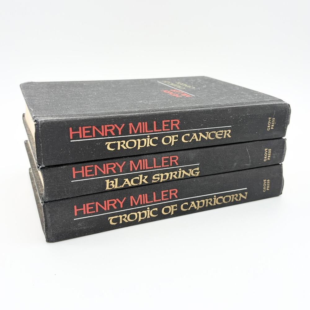 Henry Miller 3 Book Set Tropic of Cancer Capricorn Black Spring Grove Press HC